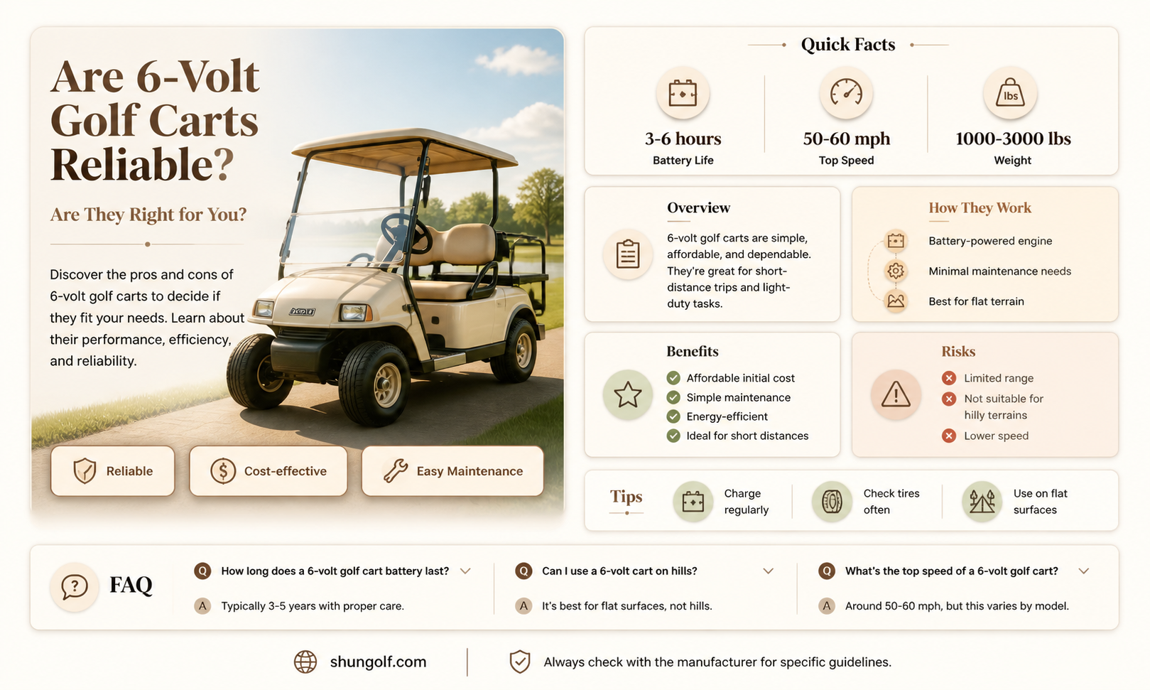 are 6 volt golf carts ok