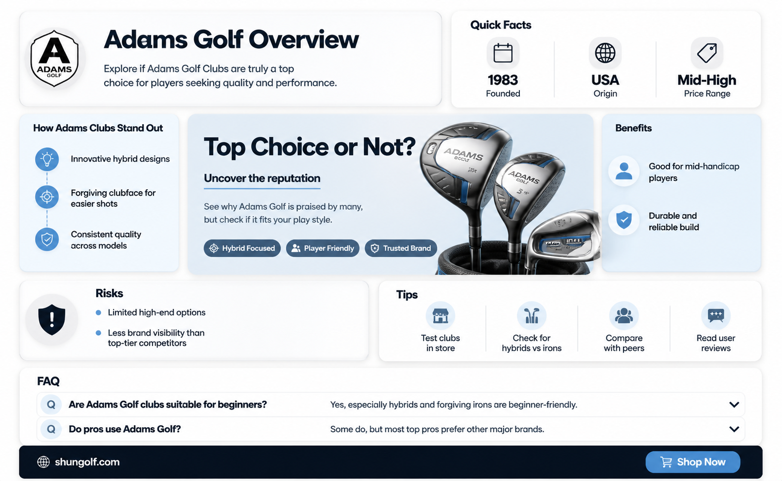 are adams golf clubs top brand