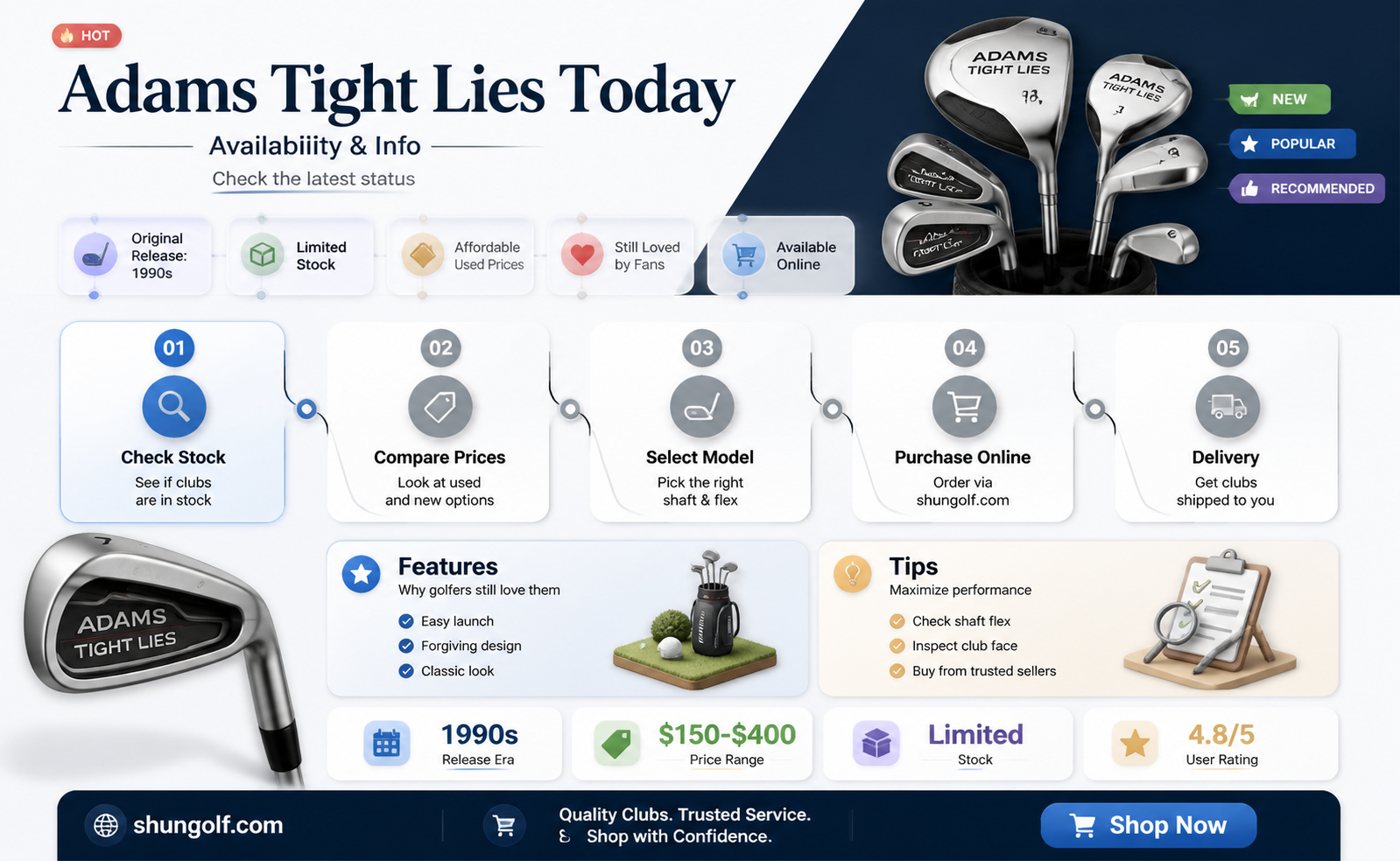 are adams tight lies golf clubs still availablle