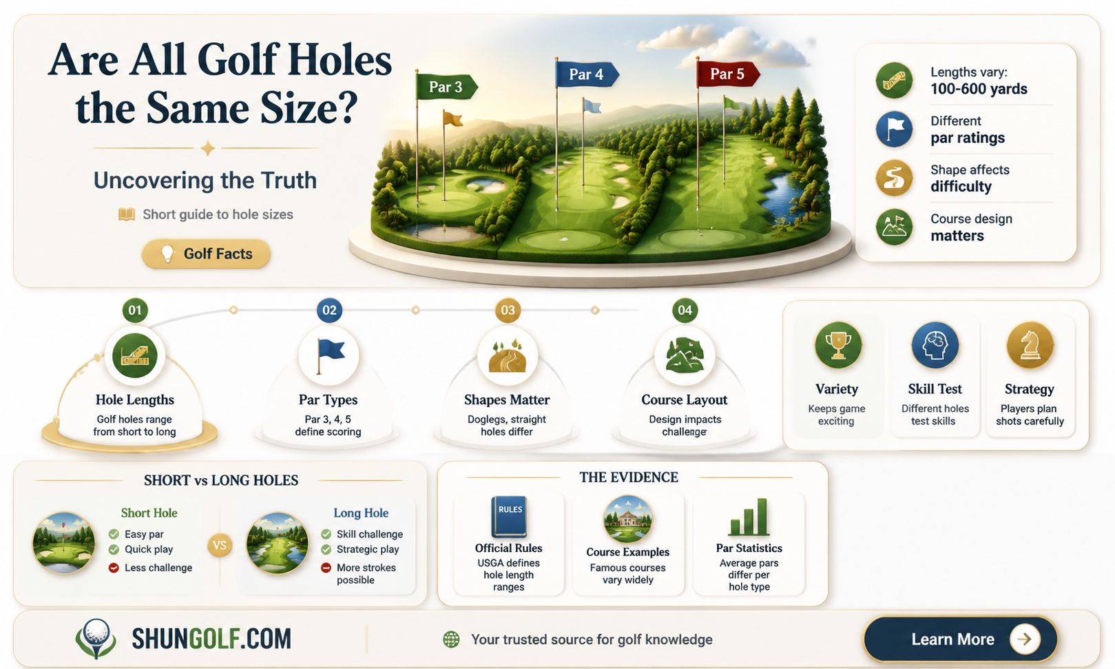 are all golf holes the same size