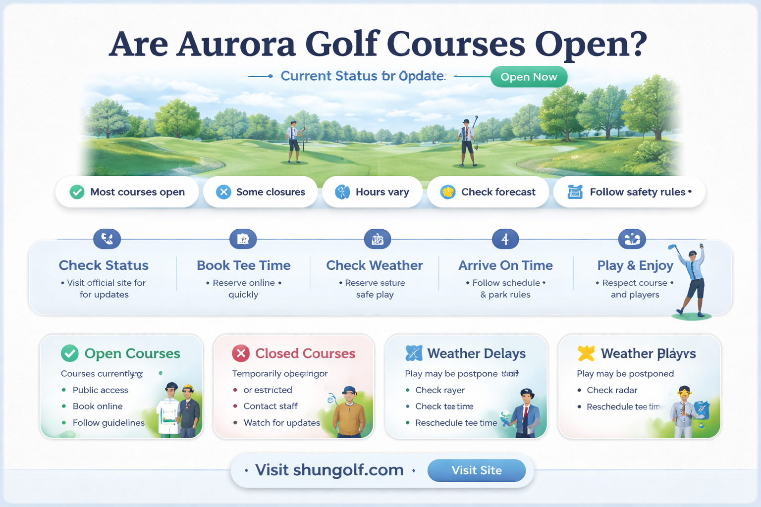are aurora golf courses open