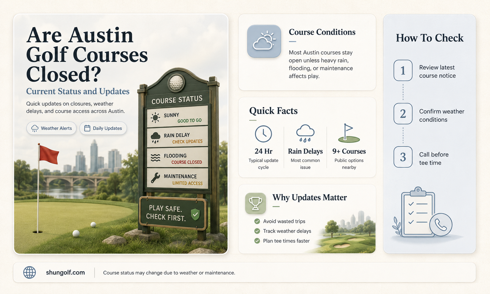 are golf courses closed in austin