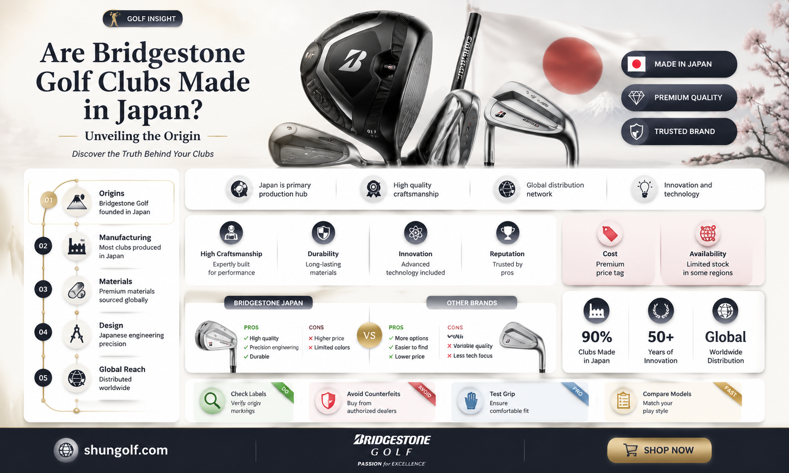 are bridgestone golf clubs made in japan