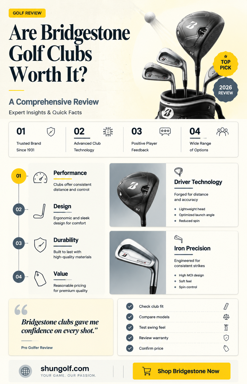 are bridgestone golf clubs good