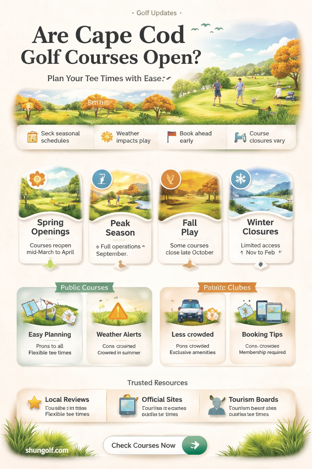 are cape cod golf courses open