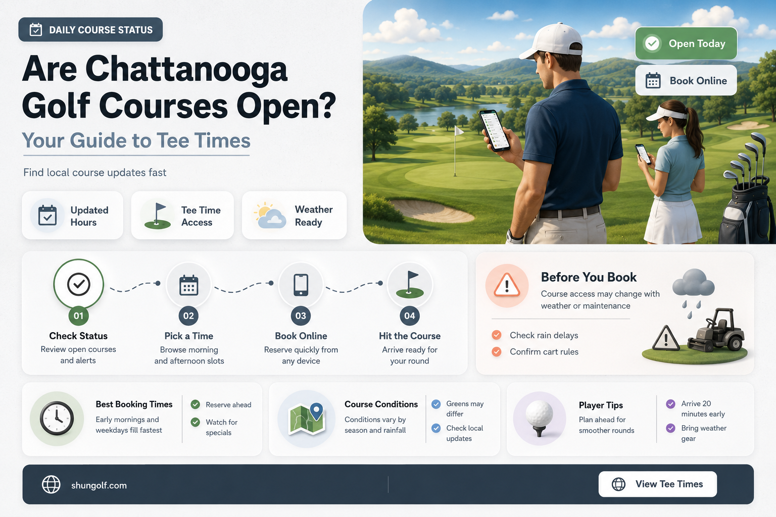 are golf courses open in chattanooga