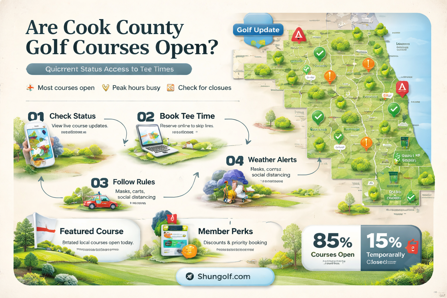 are cook county golf courses open
