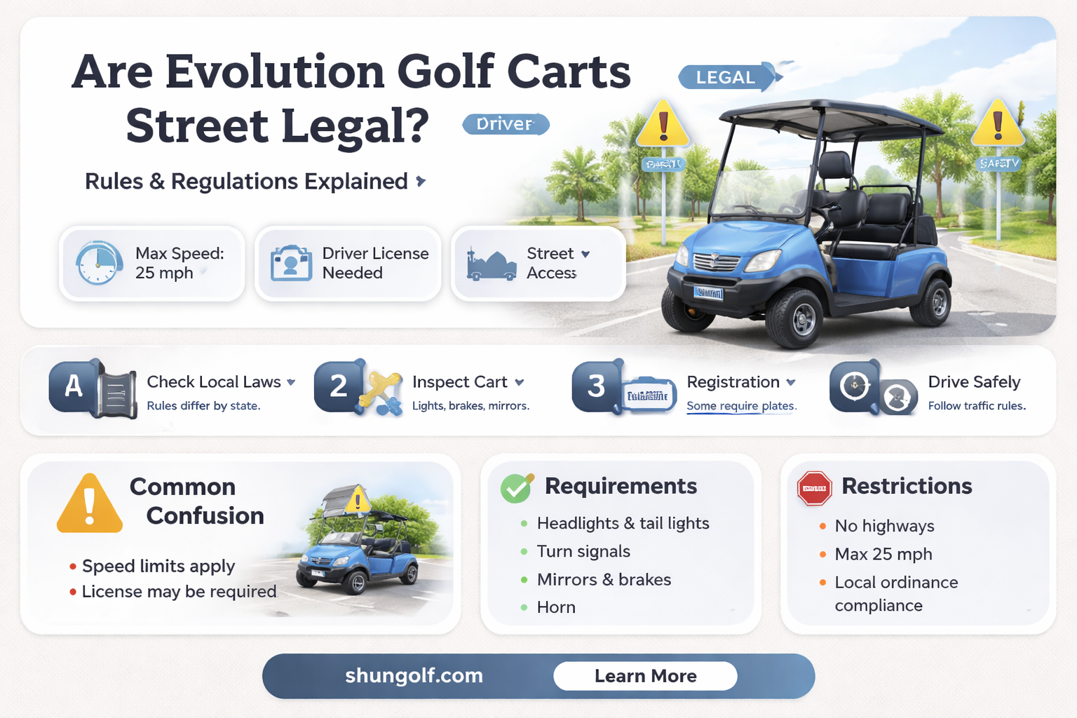 are evolution golf carts street legal