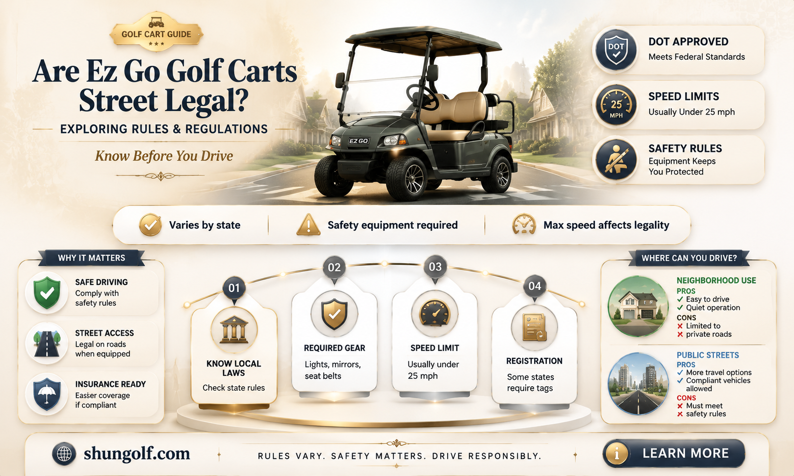 are ez go golf carts street legal