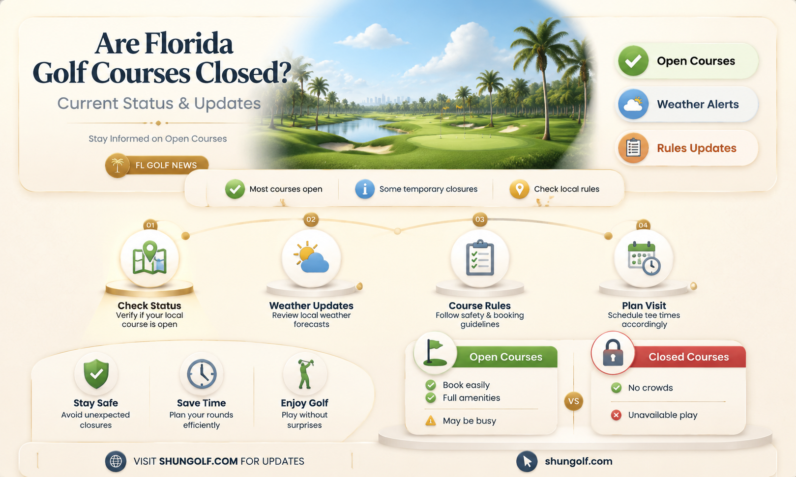 are all florida golf courses closed