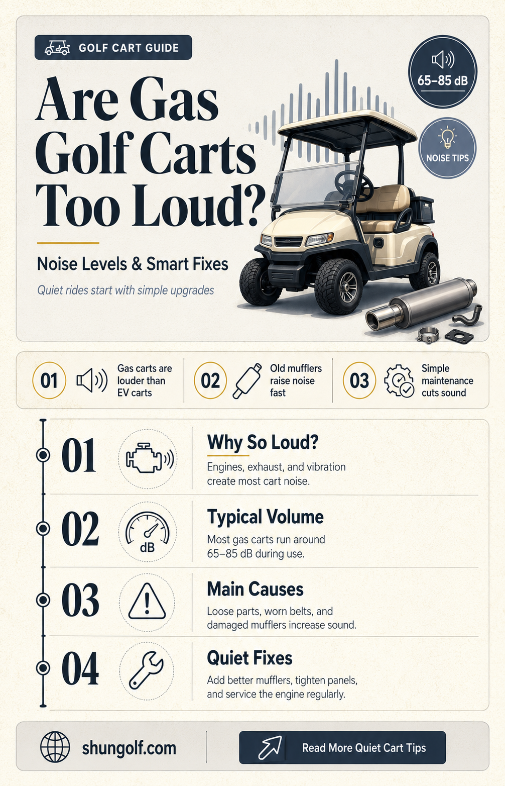 are gas golf carts loud