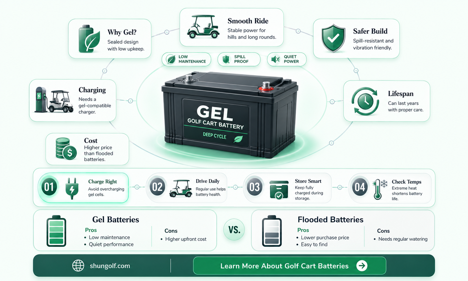 are gel batteries good for golf carts