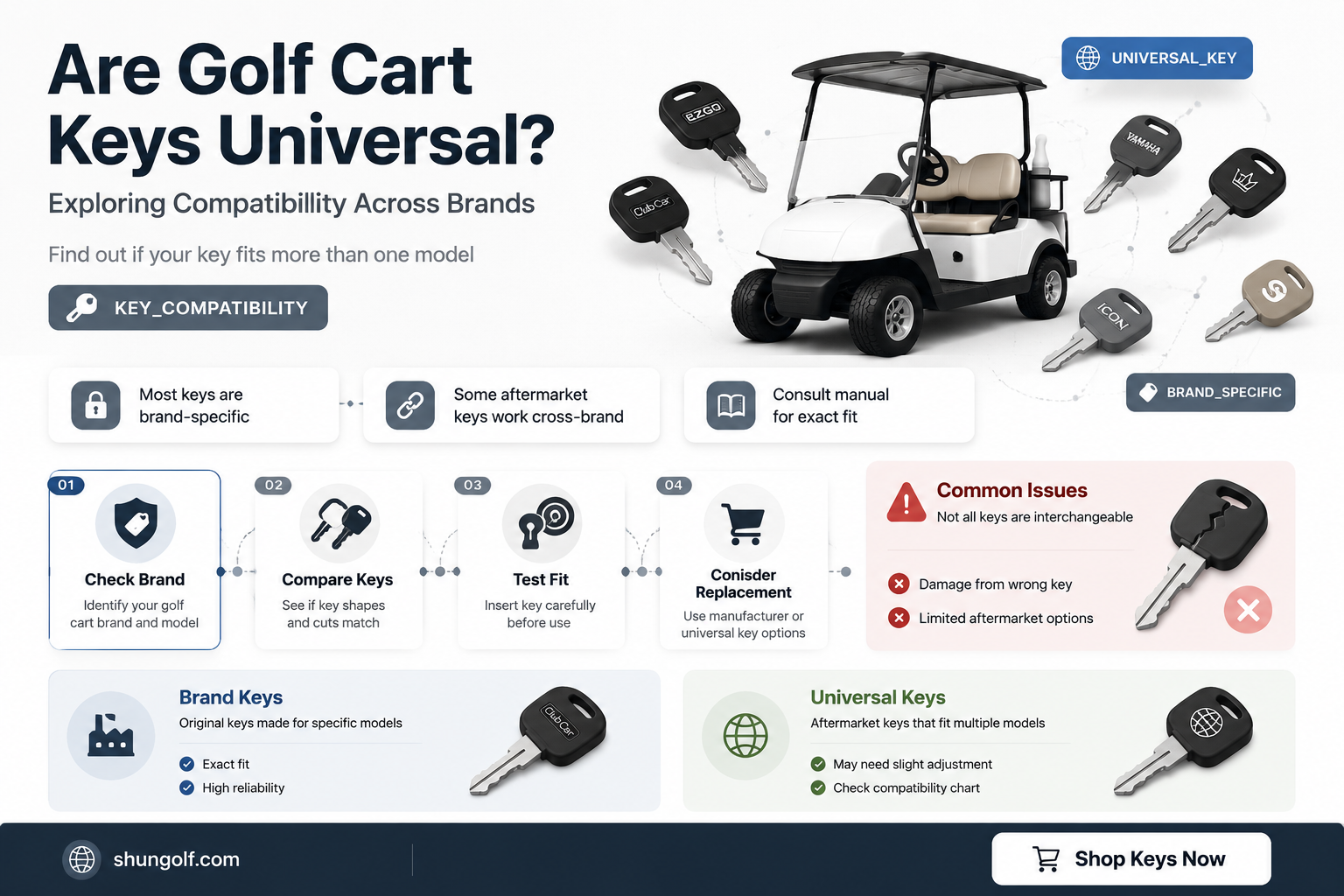 are golf cart keys universal