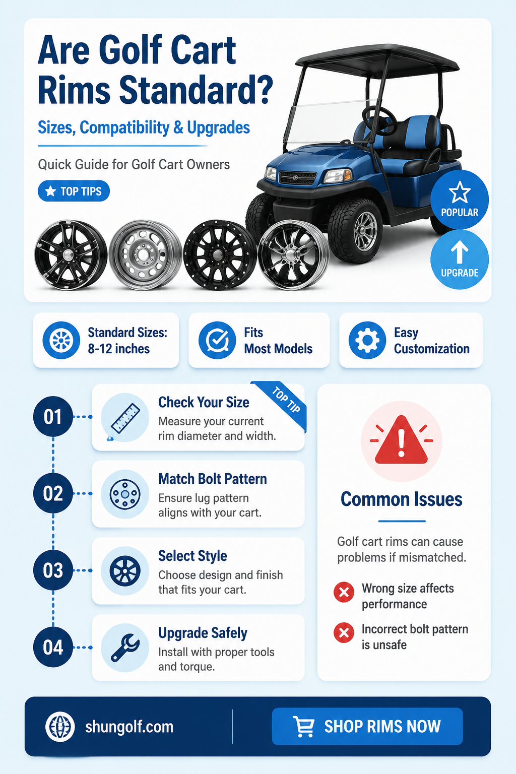 are golf cart rims standard