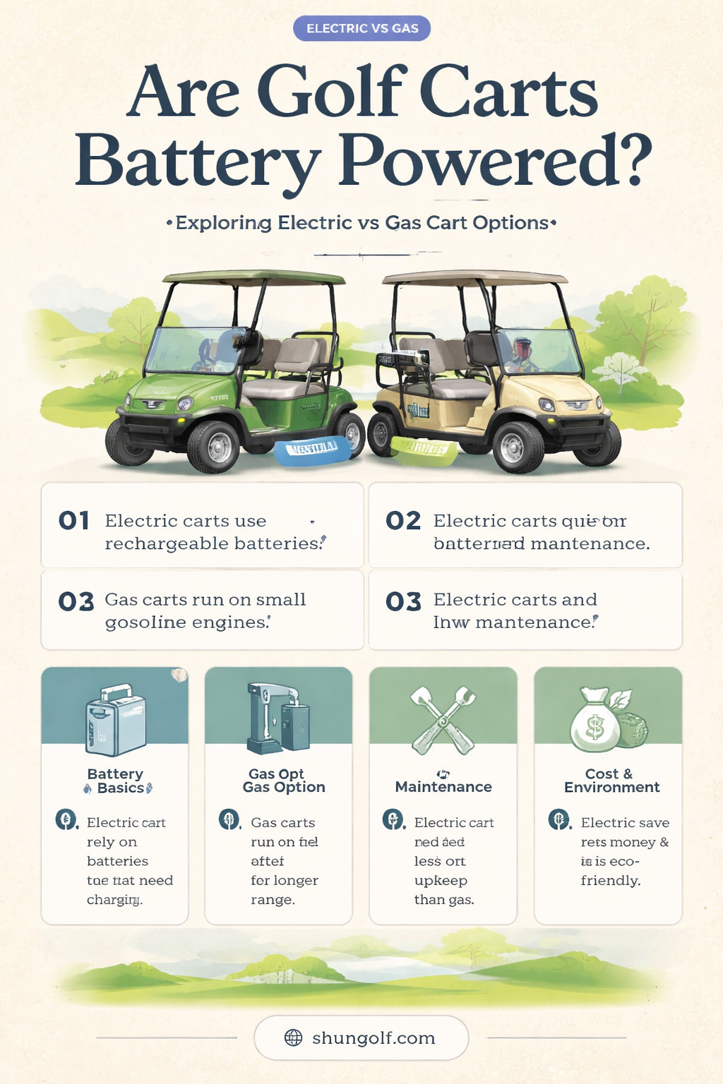 are golf carts battery powered