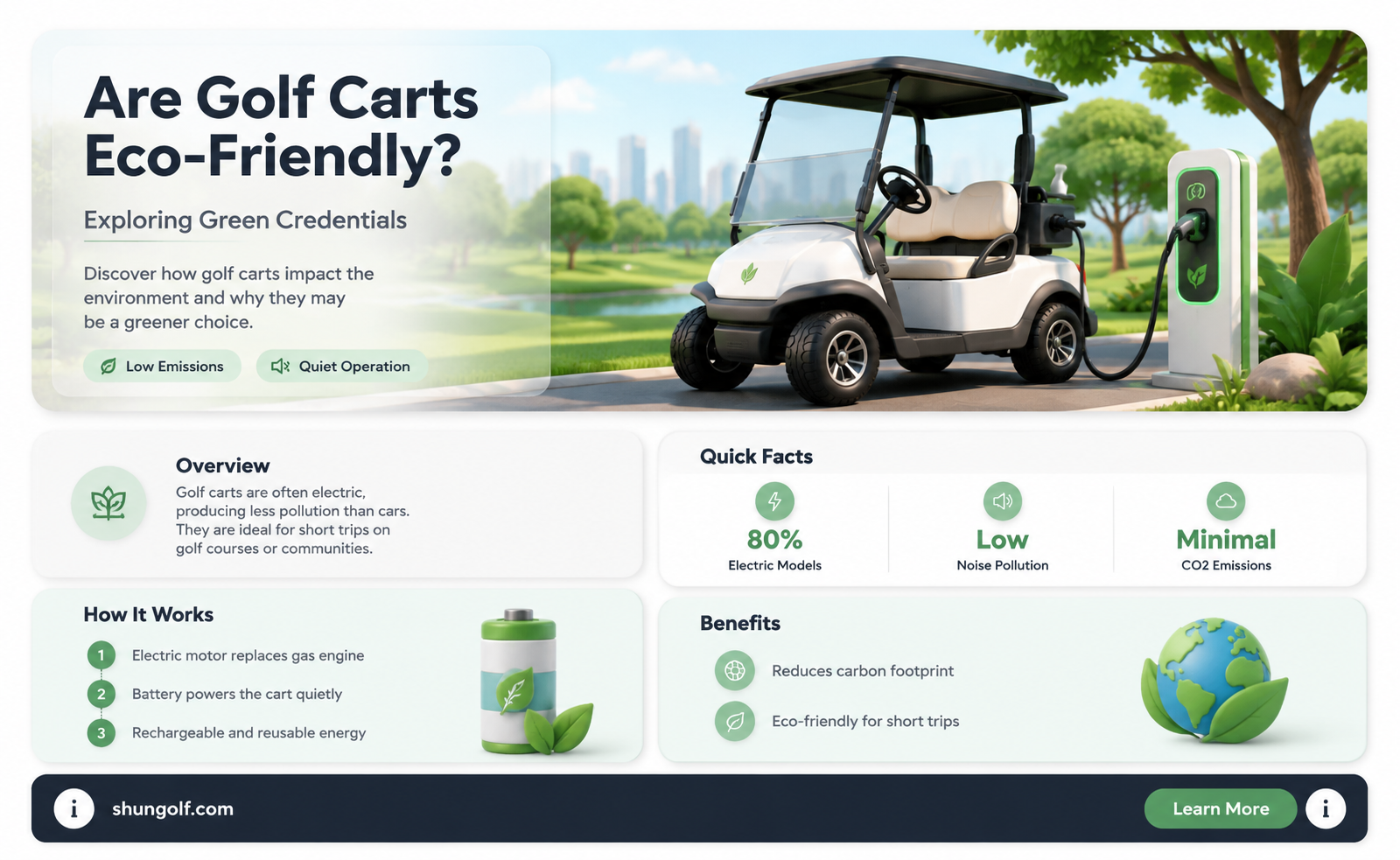 are golf carts green