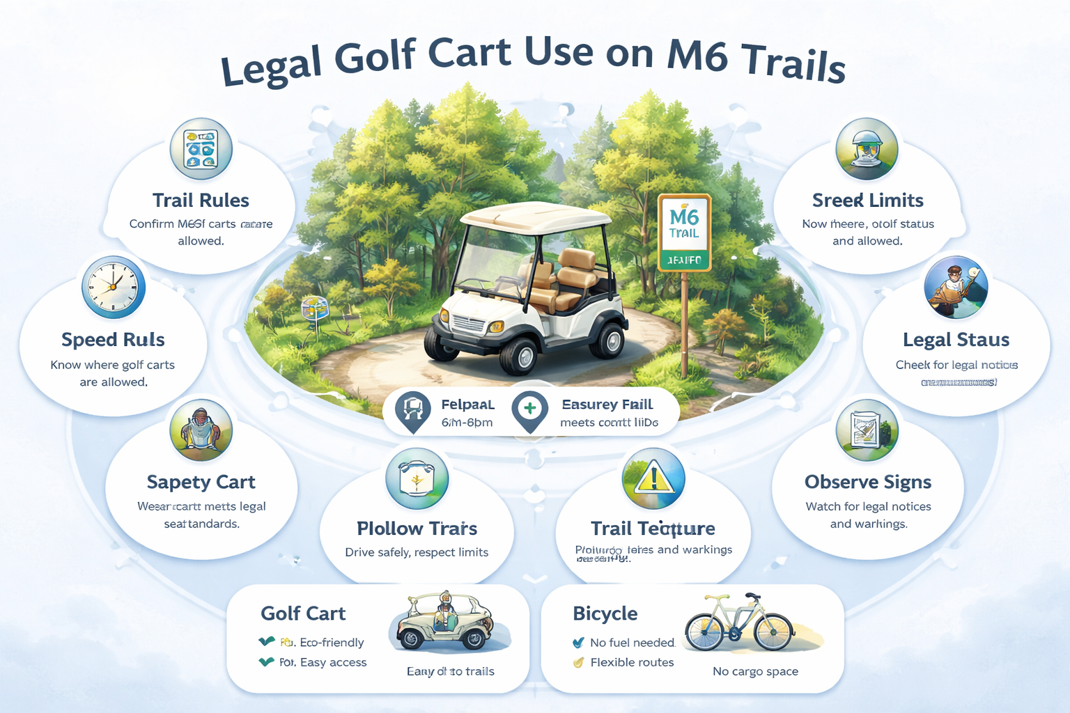 are golf carts legal on m6 trail