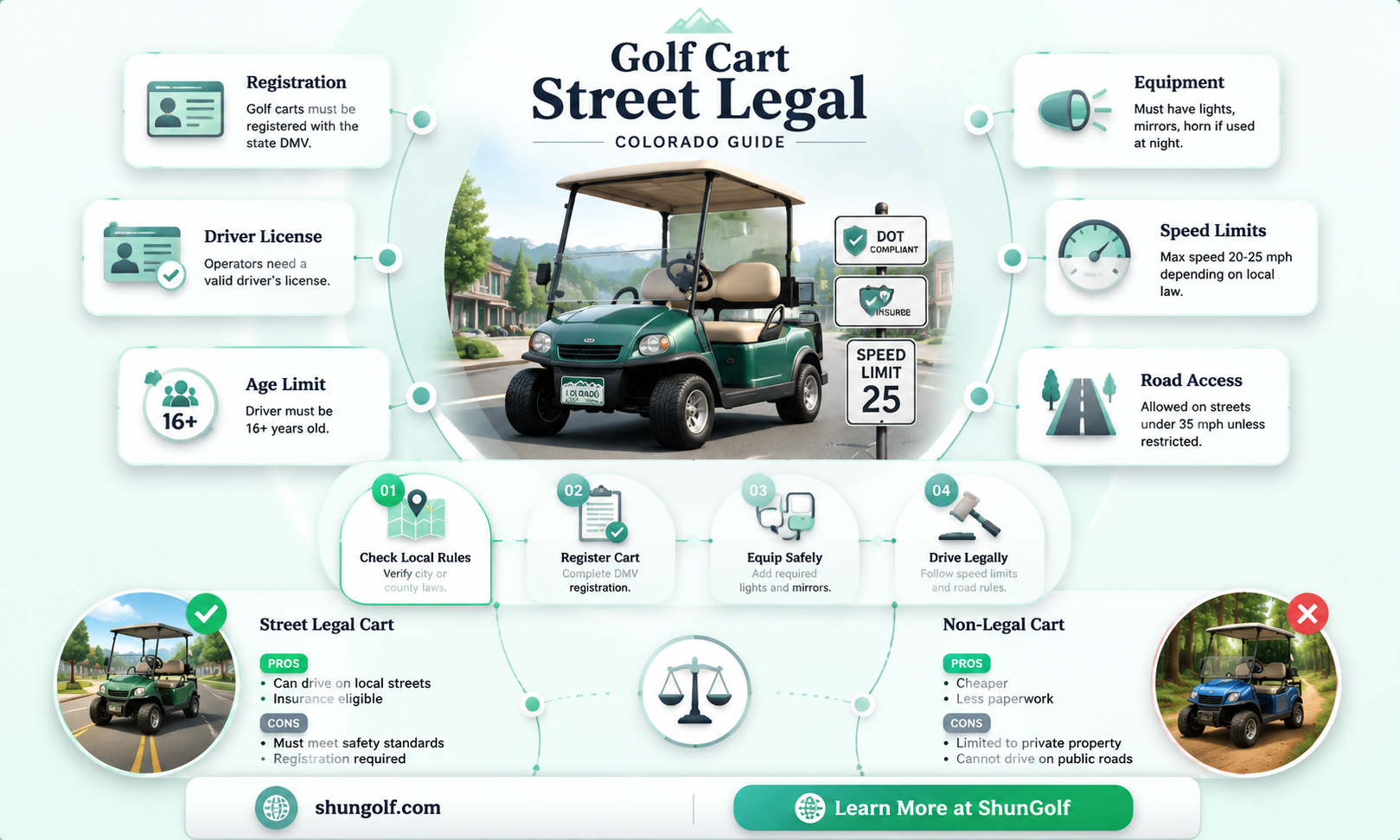 are golf carts street legal in colorado