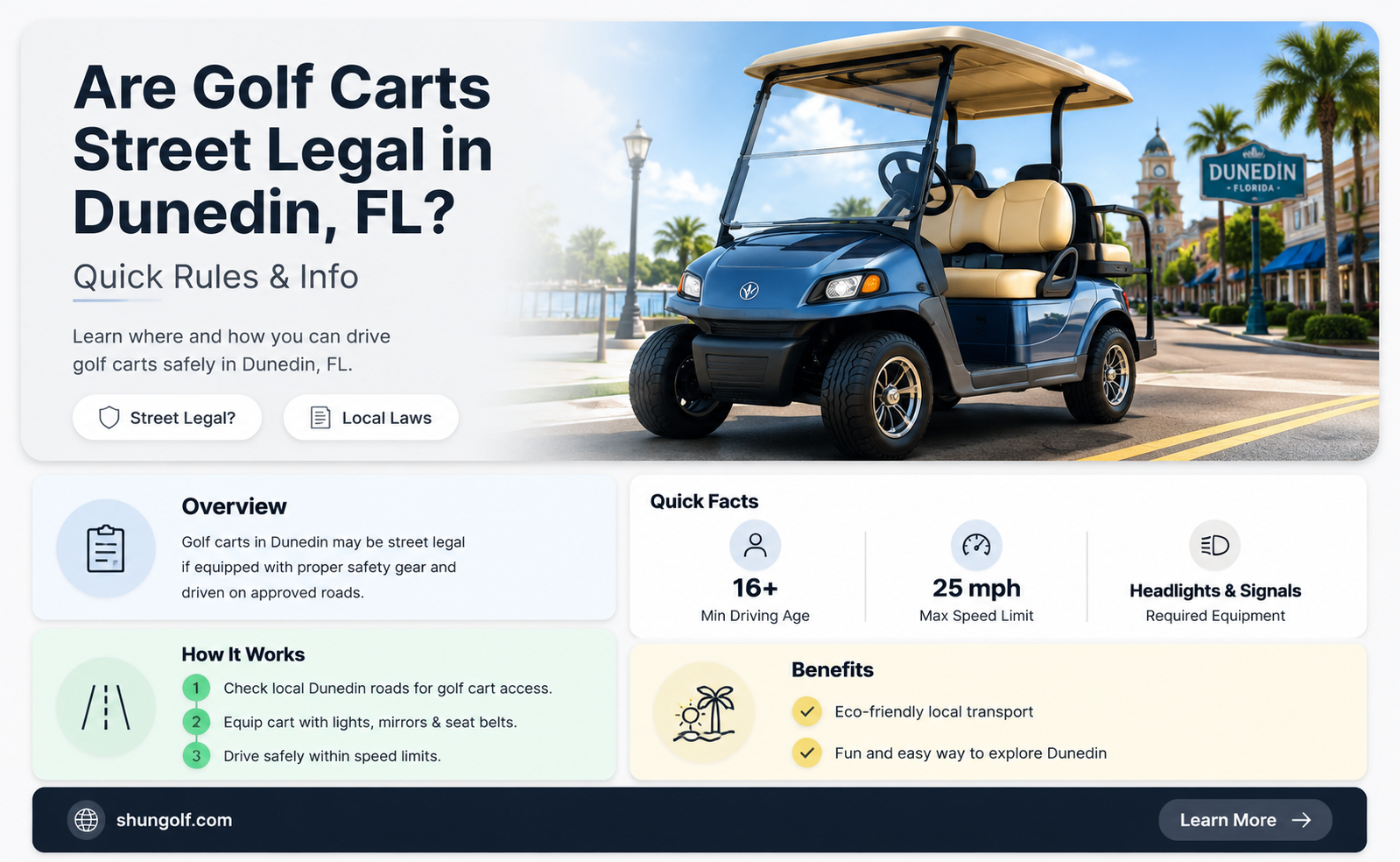 are golf carts street legal in dunedin fl