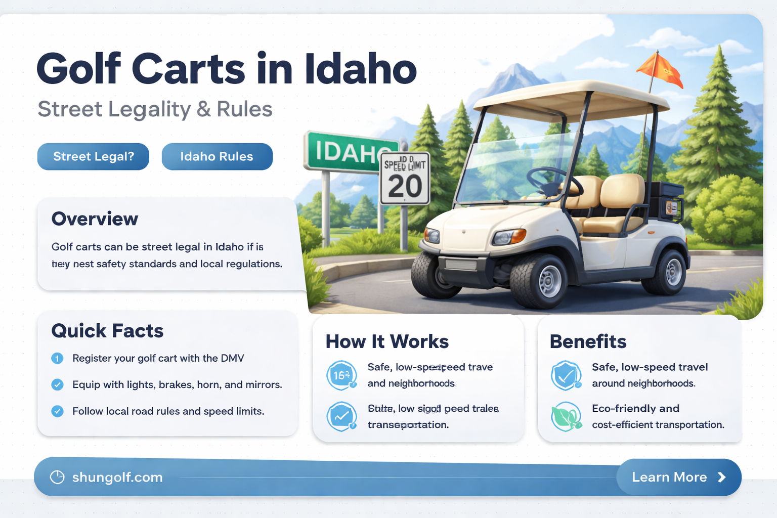 are golf carts street legal in idaho