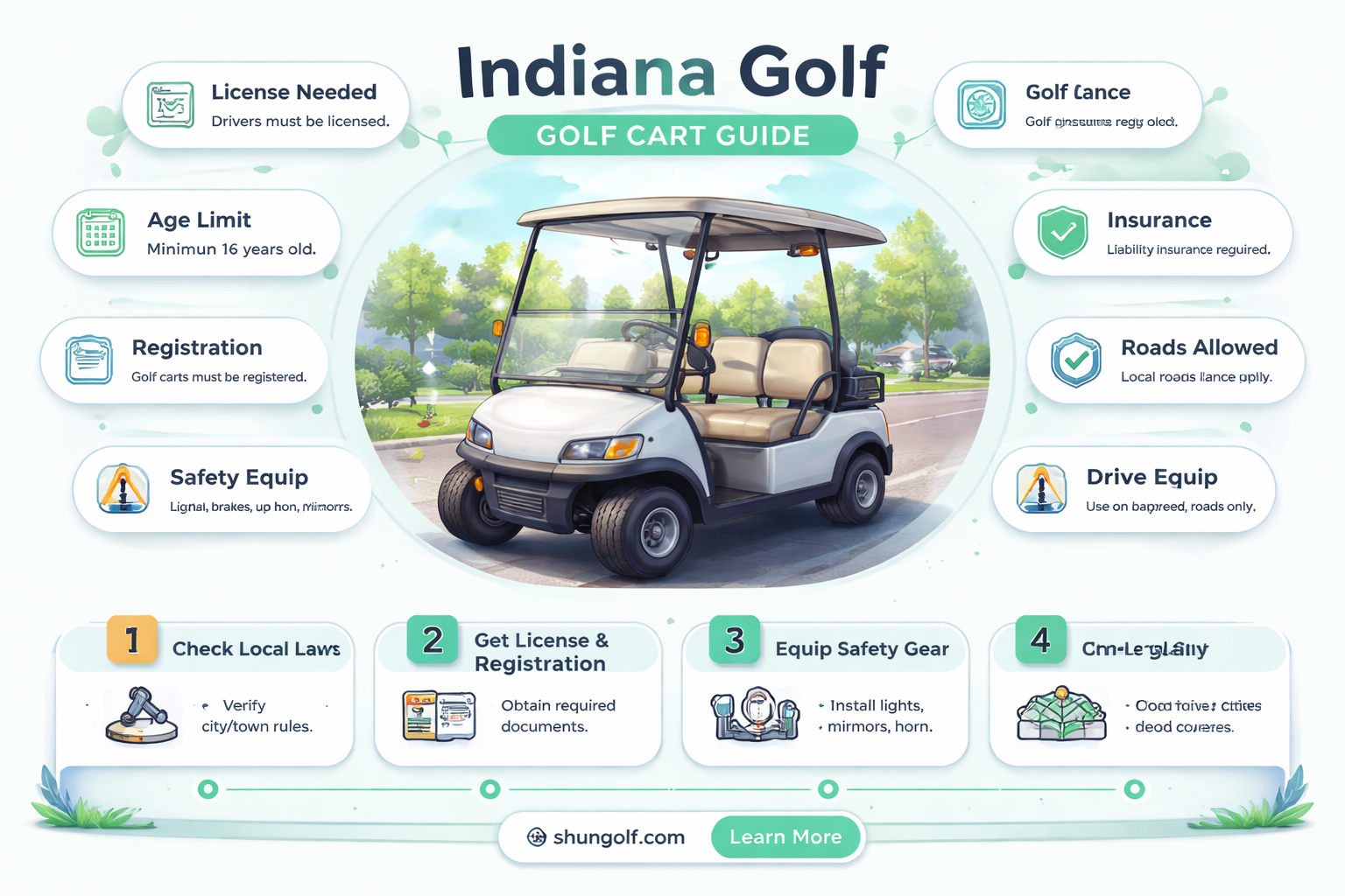 are golf carts street legal in indiana