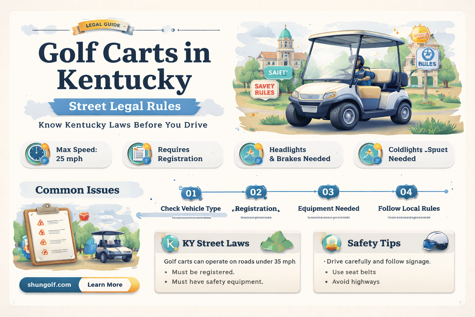are golf carts street legal in kentucky