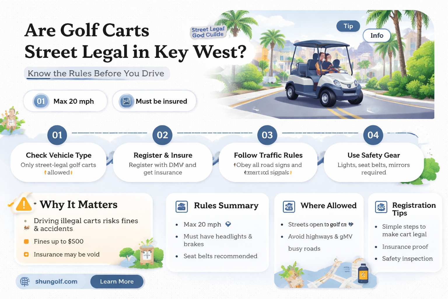 are golf carts street legal in key west