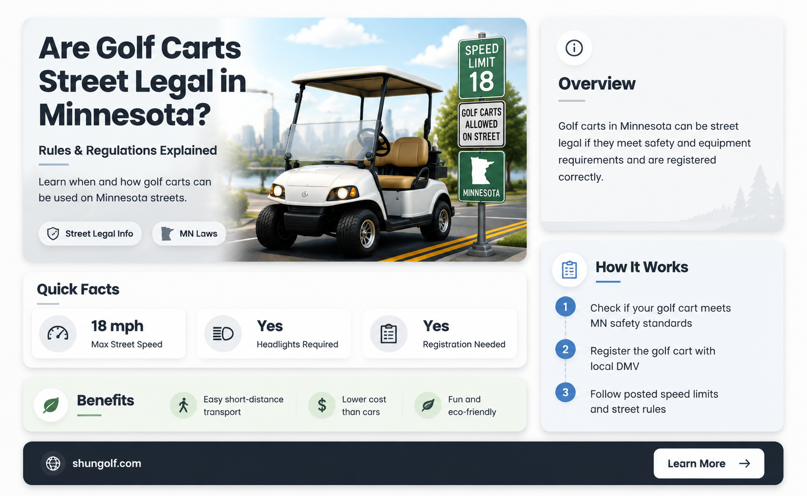 are golf carts street legal in minnesota