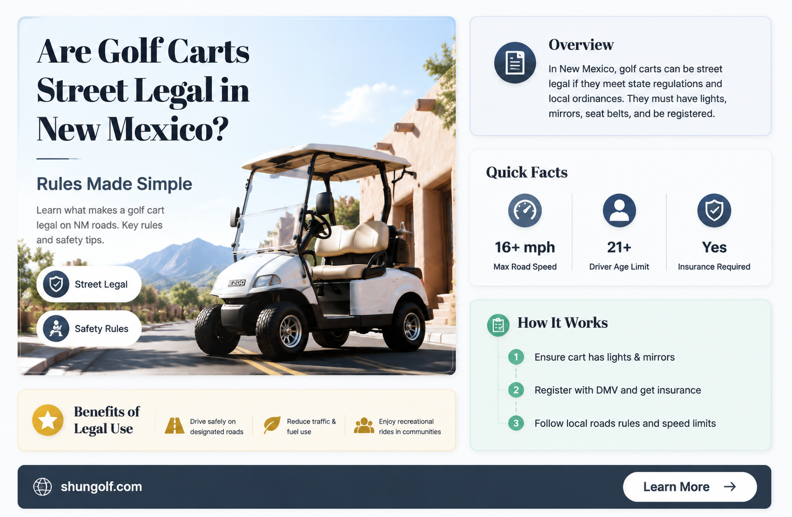 are golf carts street legal in new mexico