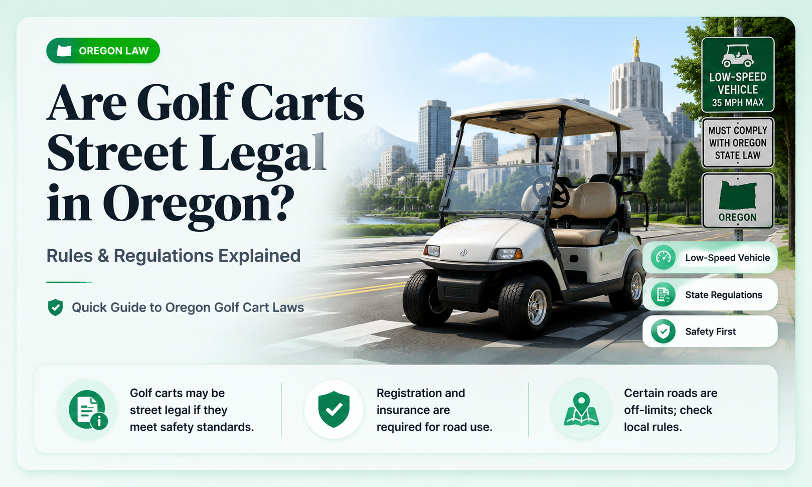 are golf carts street legal in oregon