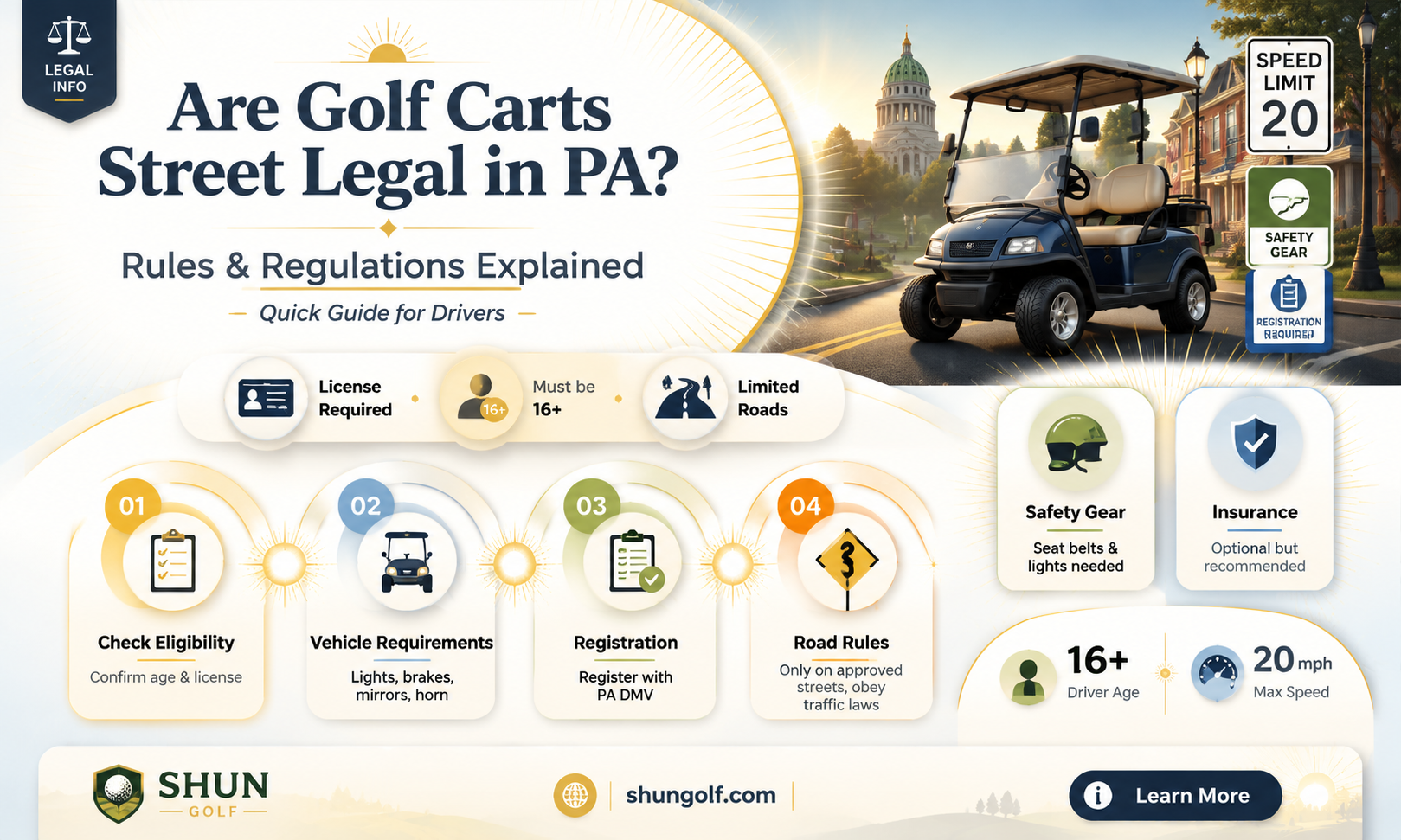 are golf carts street legal in pa