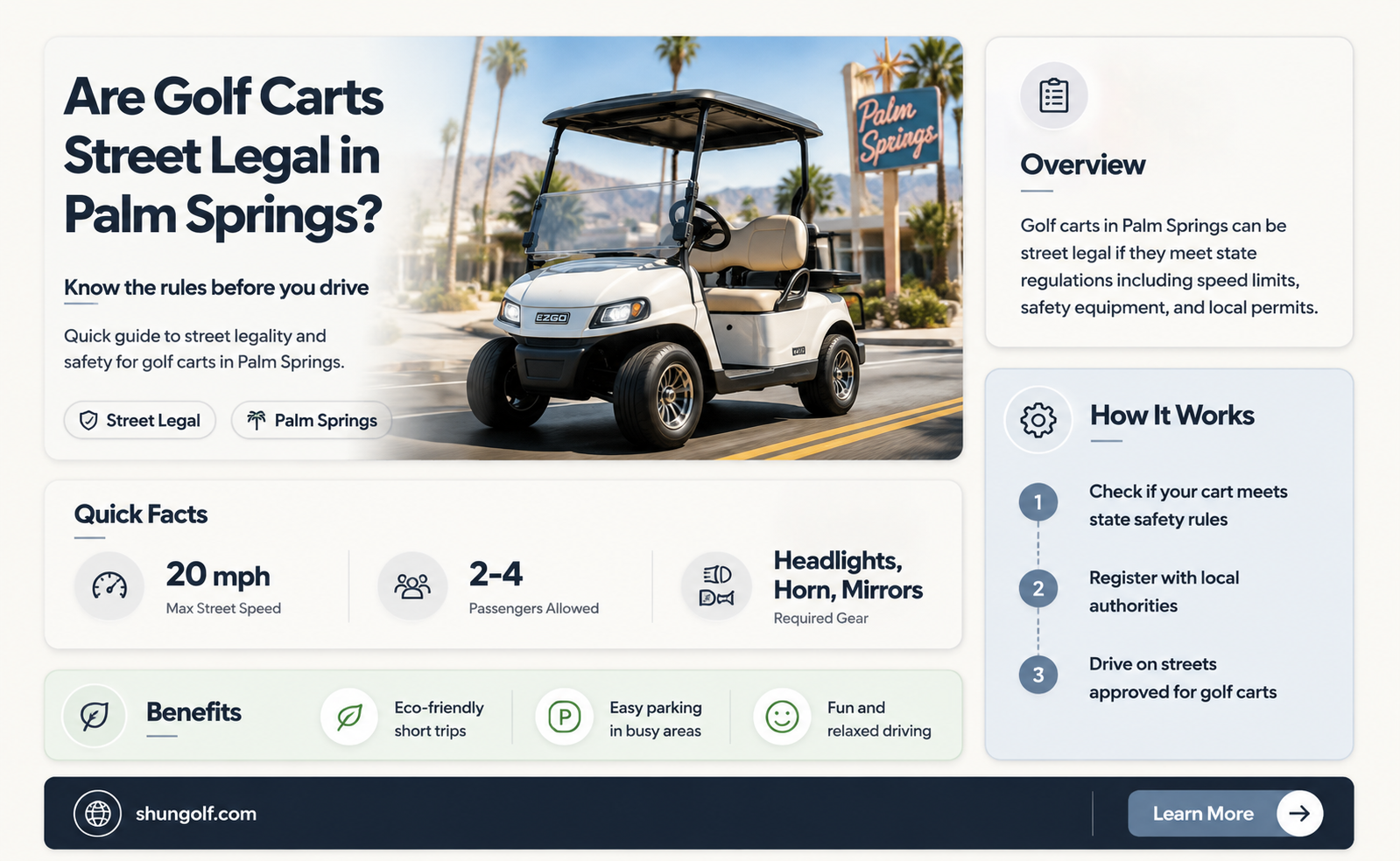 are golf carts street legal in palm springs