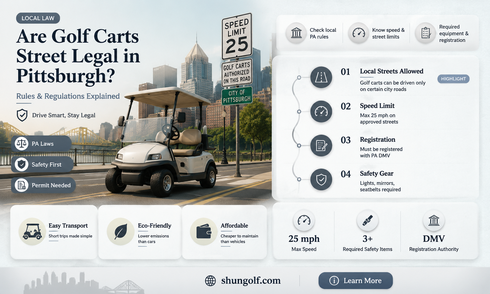 are golf carts street legal in pittsburgh