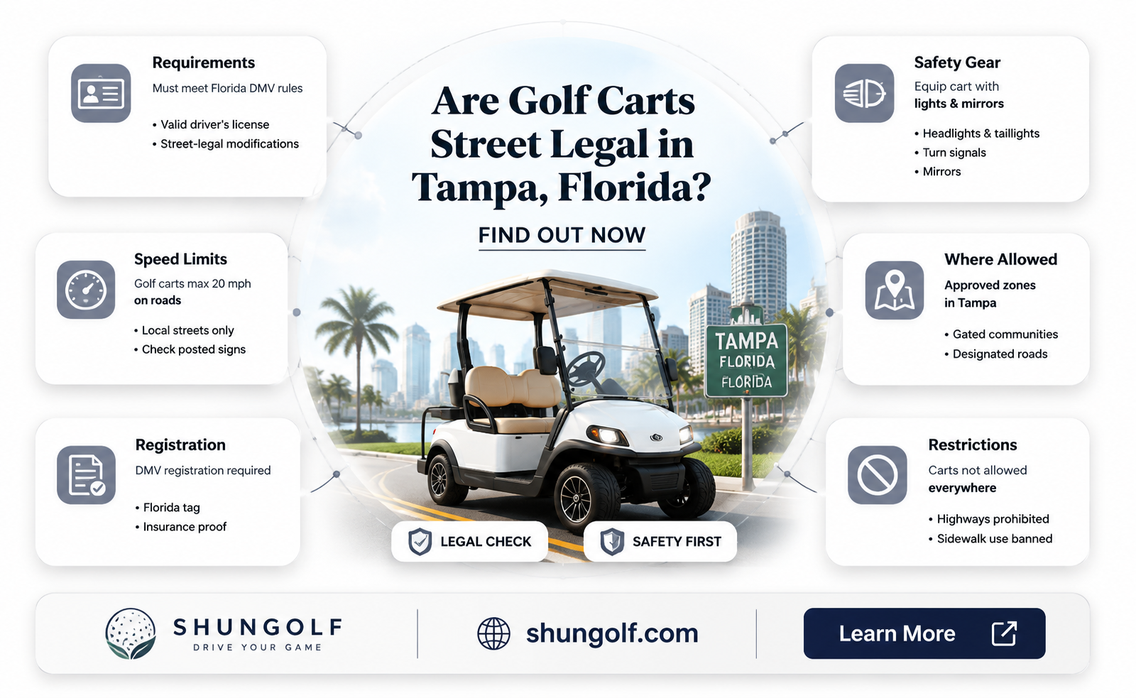 are golf carts street legal in tampa florida