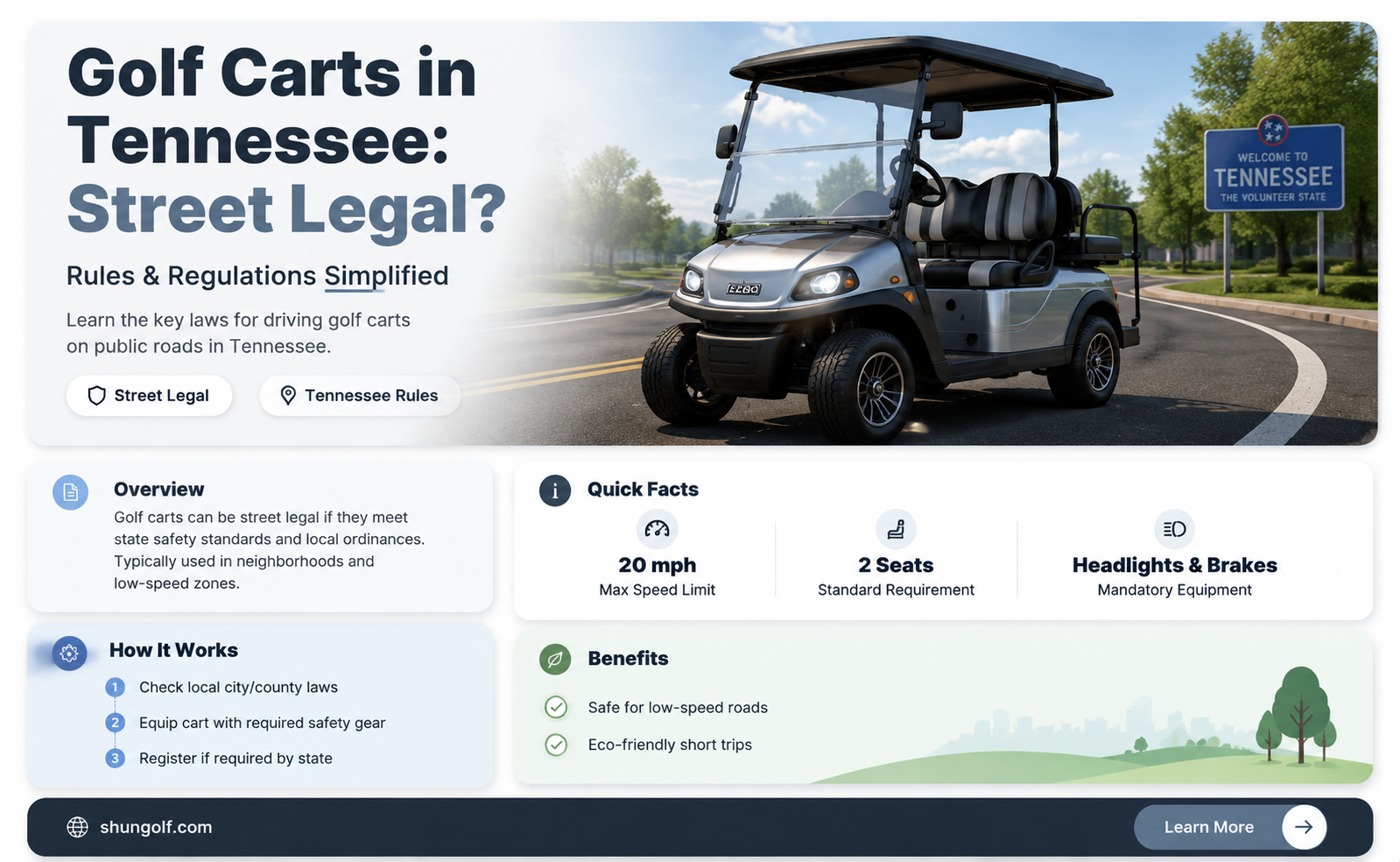 are golf carts street legal in tennessee