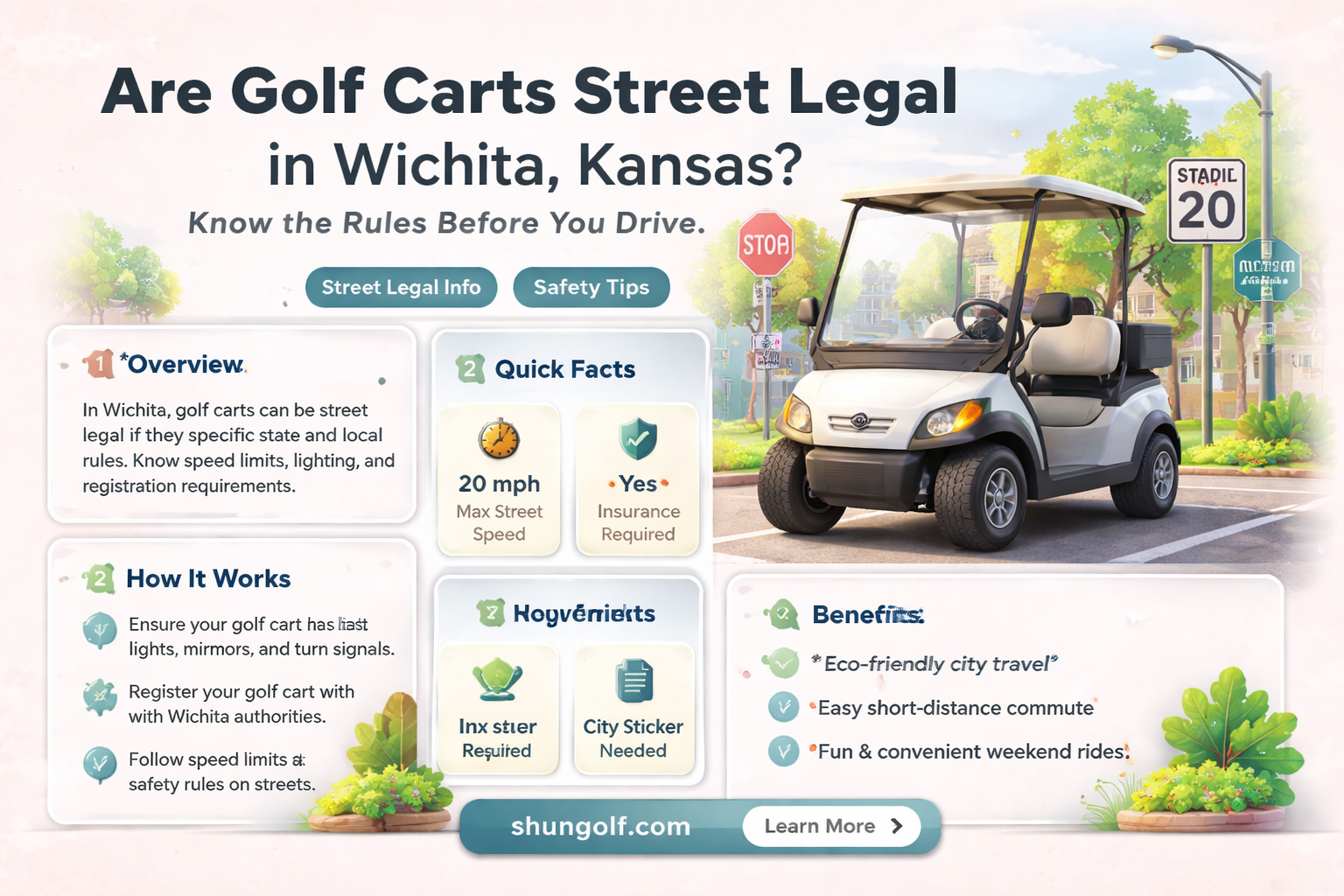 are golf carts street legal in wichita kansas