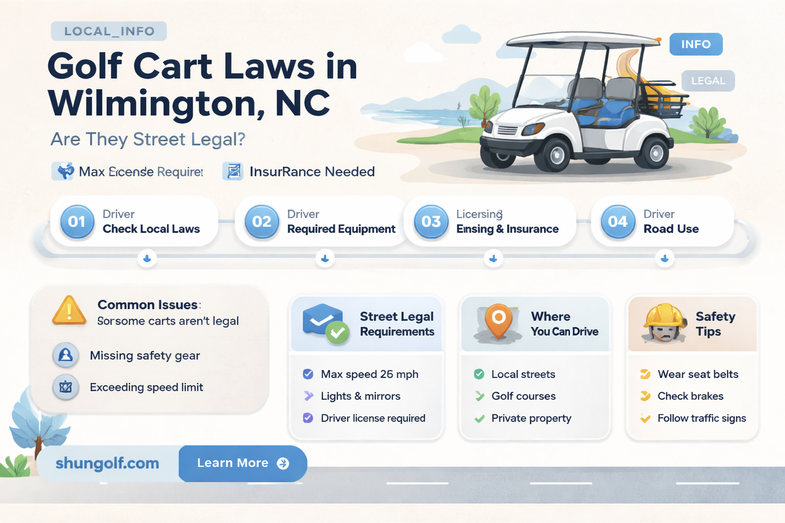 are golf carts street legal in wilmington nc