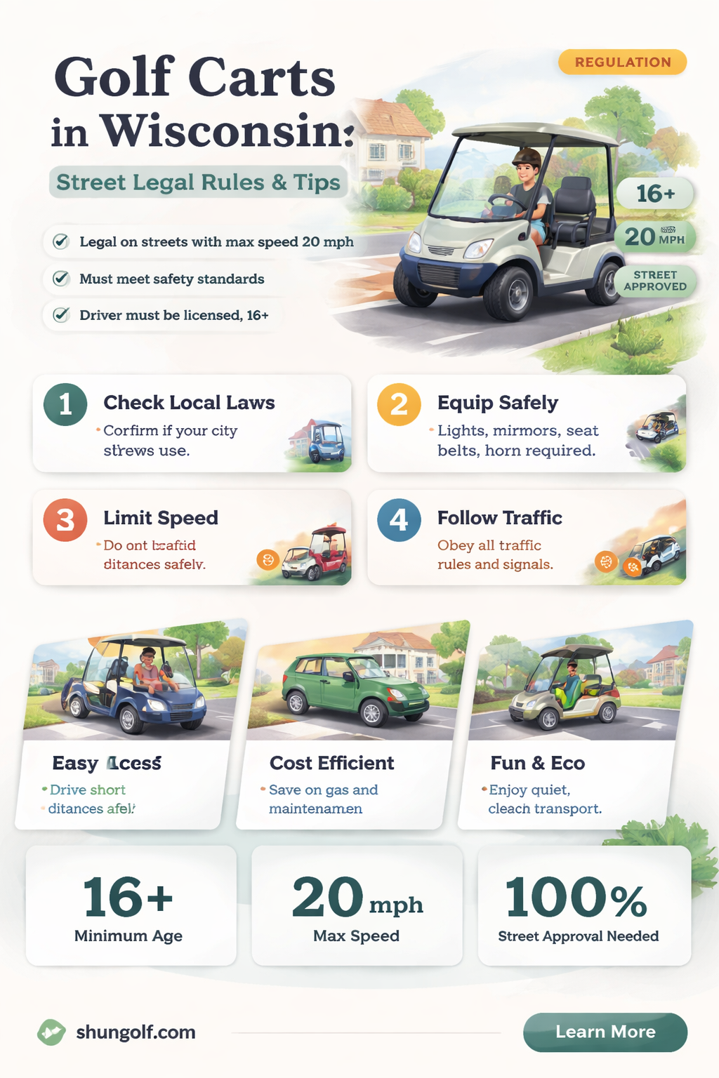 are golf carts street legal in wisconsin