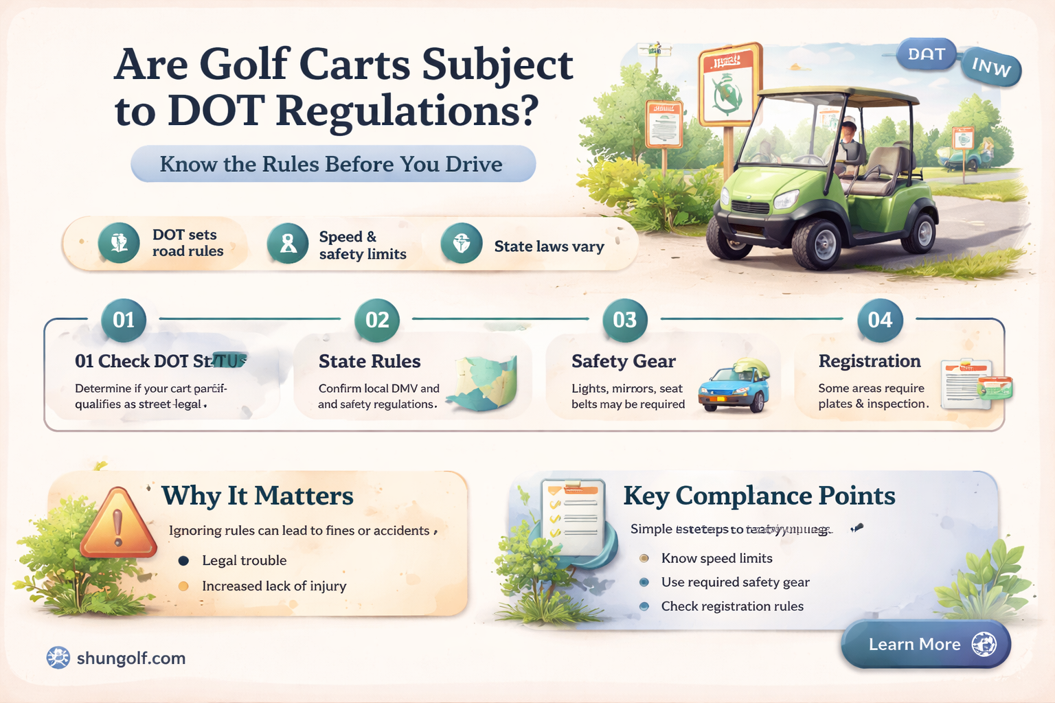 are golf carts subject to dot
