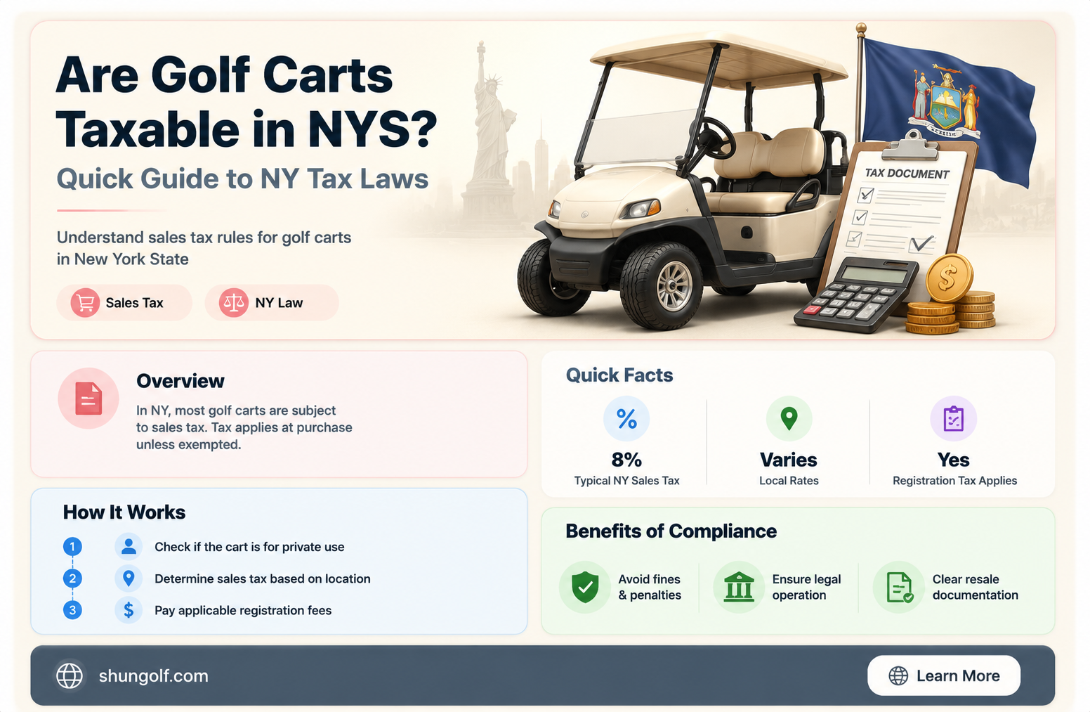 are golf carts taxable nys