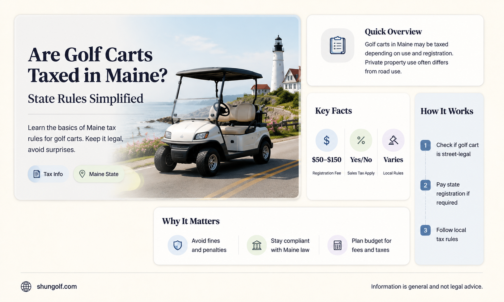 are golf carts taxed in maine