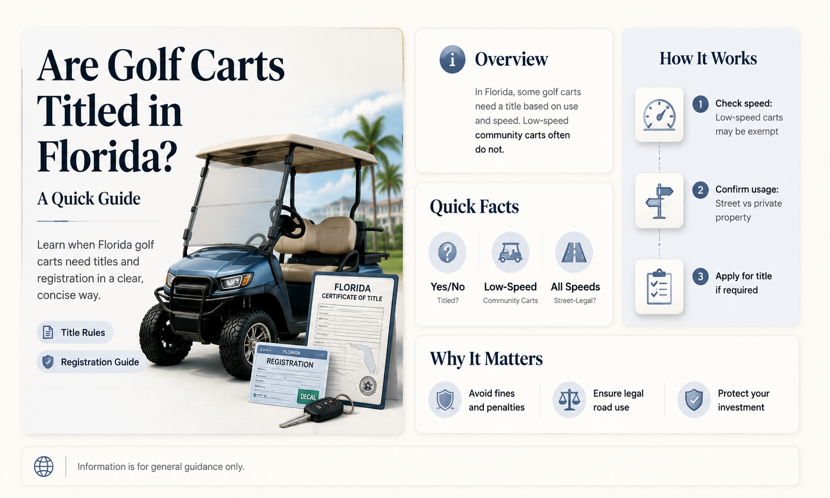 are golf carts titled in fl