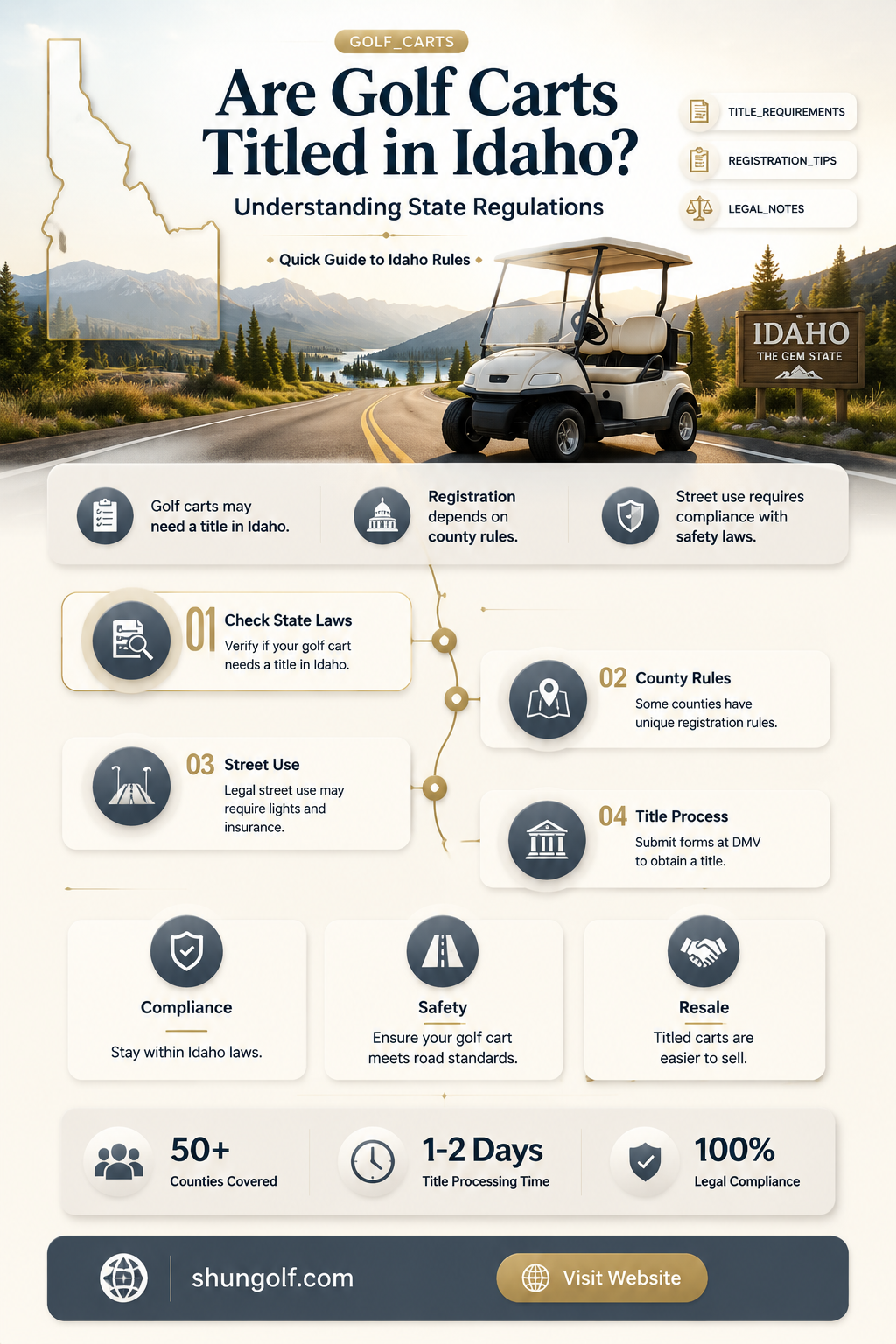 are golf carts titled in idaho