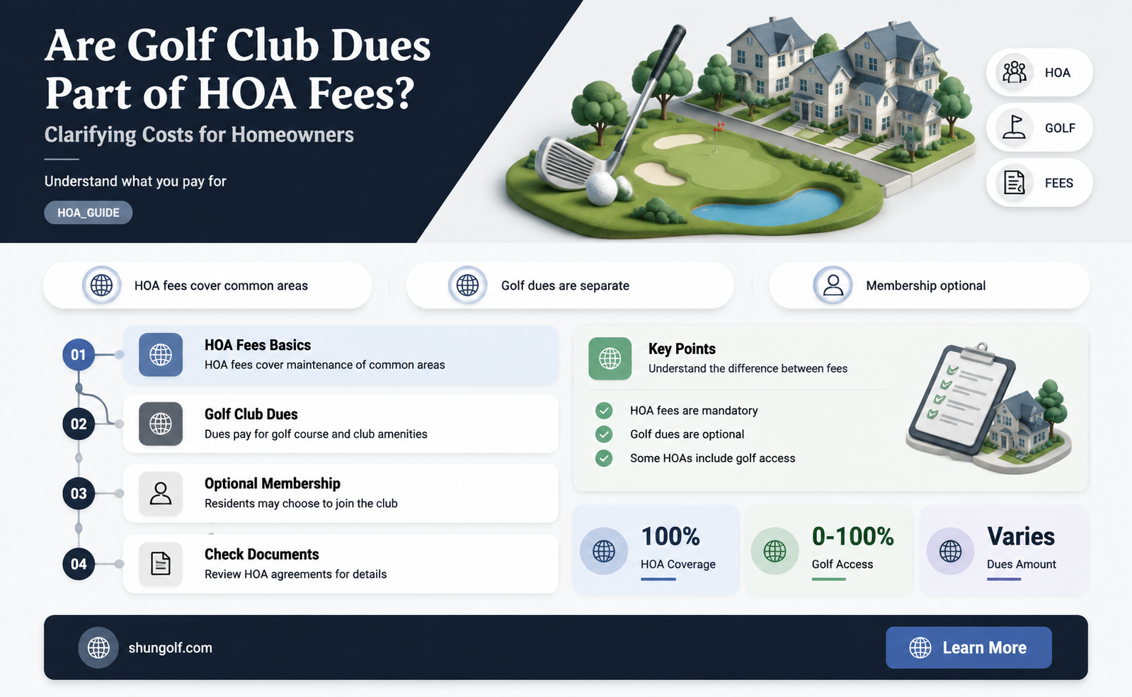 are golf club dues considered hoa
