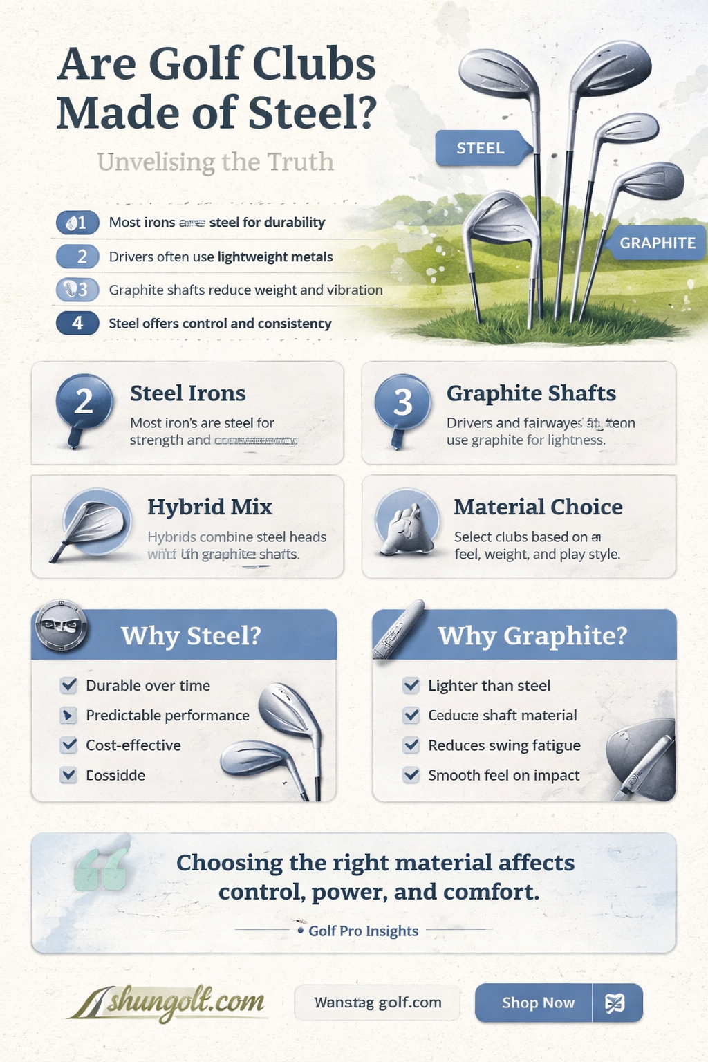 are any golf clubs made of steel