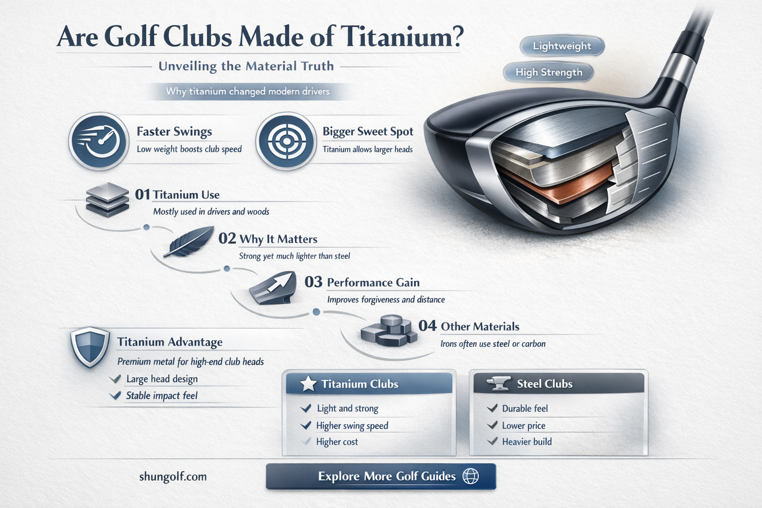 are golf clubs made of titanium