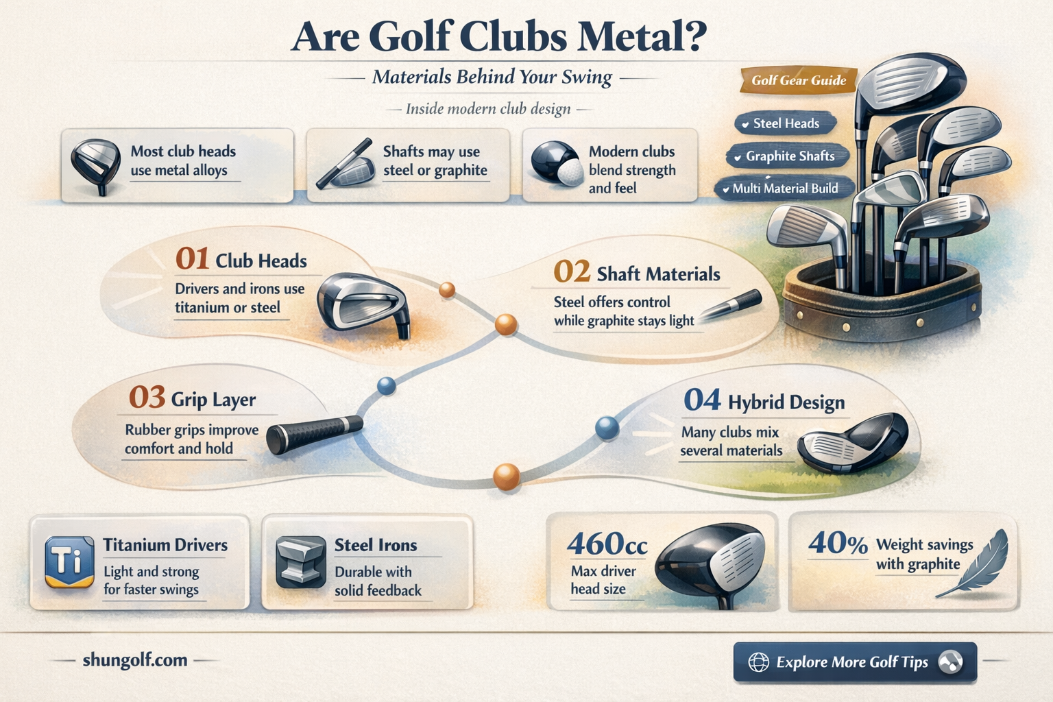are golf clubs metal