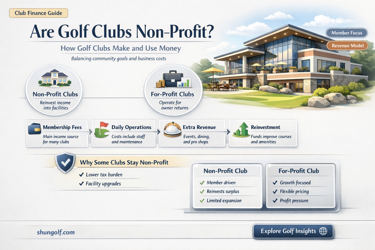 are golf clubs not for profit