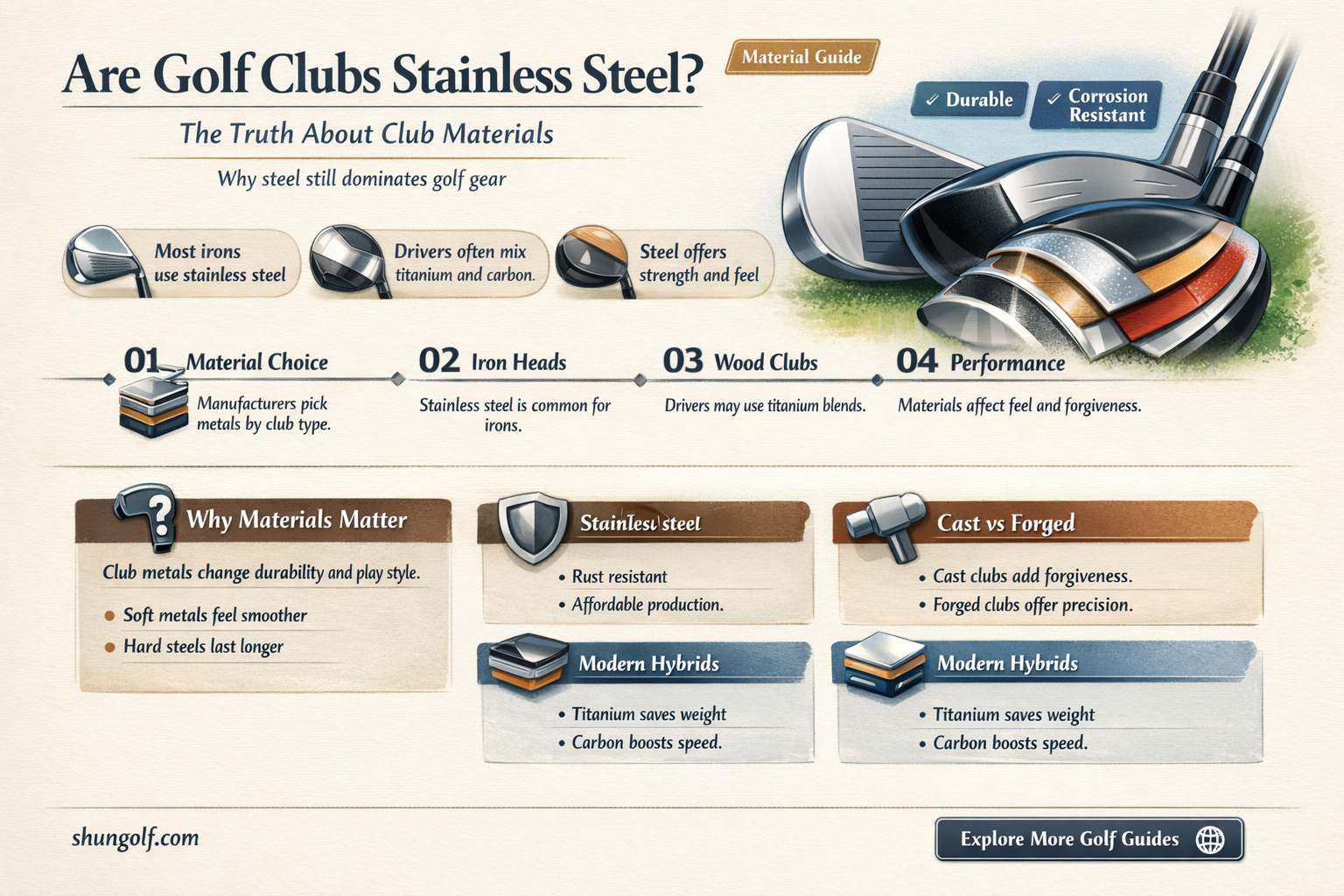 are golf clubs stainless steel