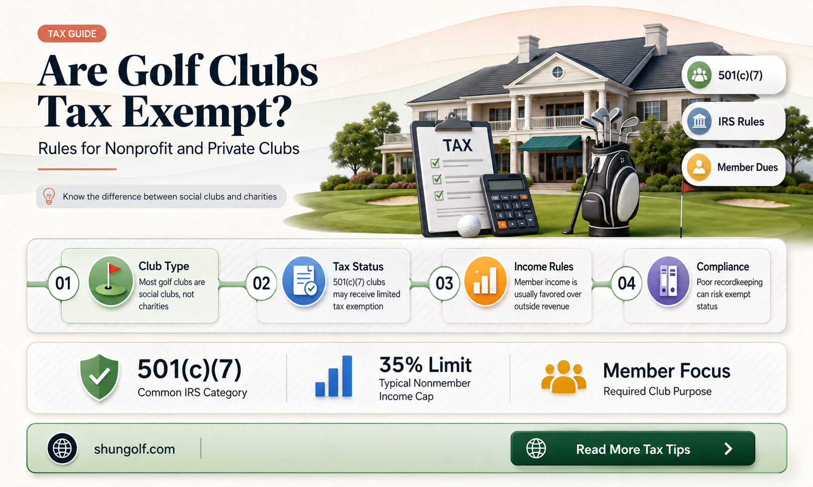 are golf clubs tax exempt